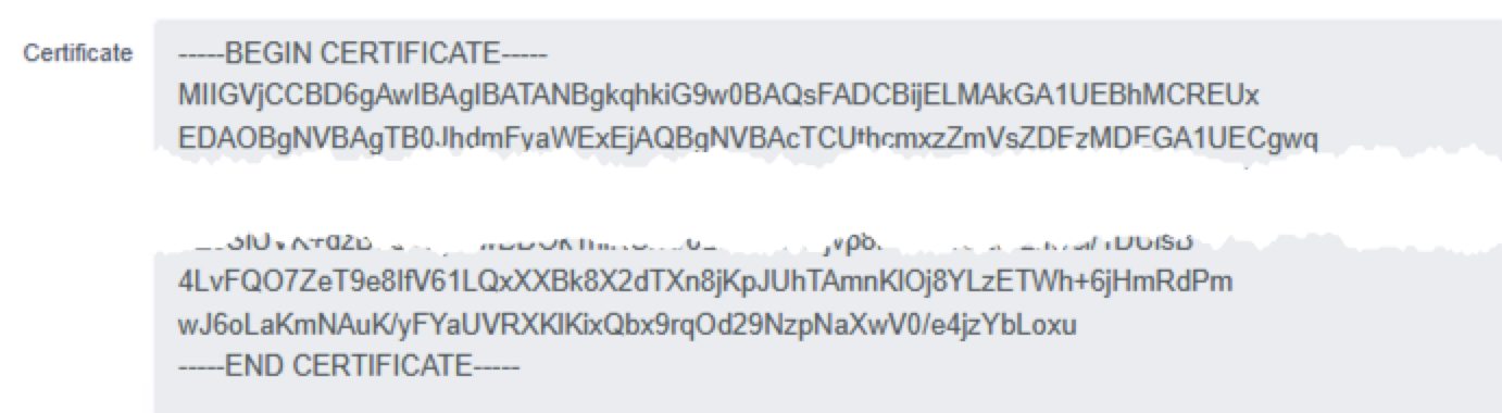 CA public certificate ready to copy